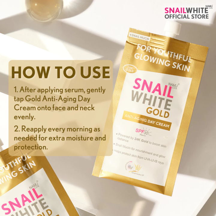 
SNAILWHITE Gold Anti-Aging Day Cream SPF30/PA+++ 30ml