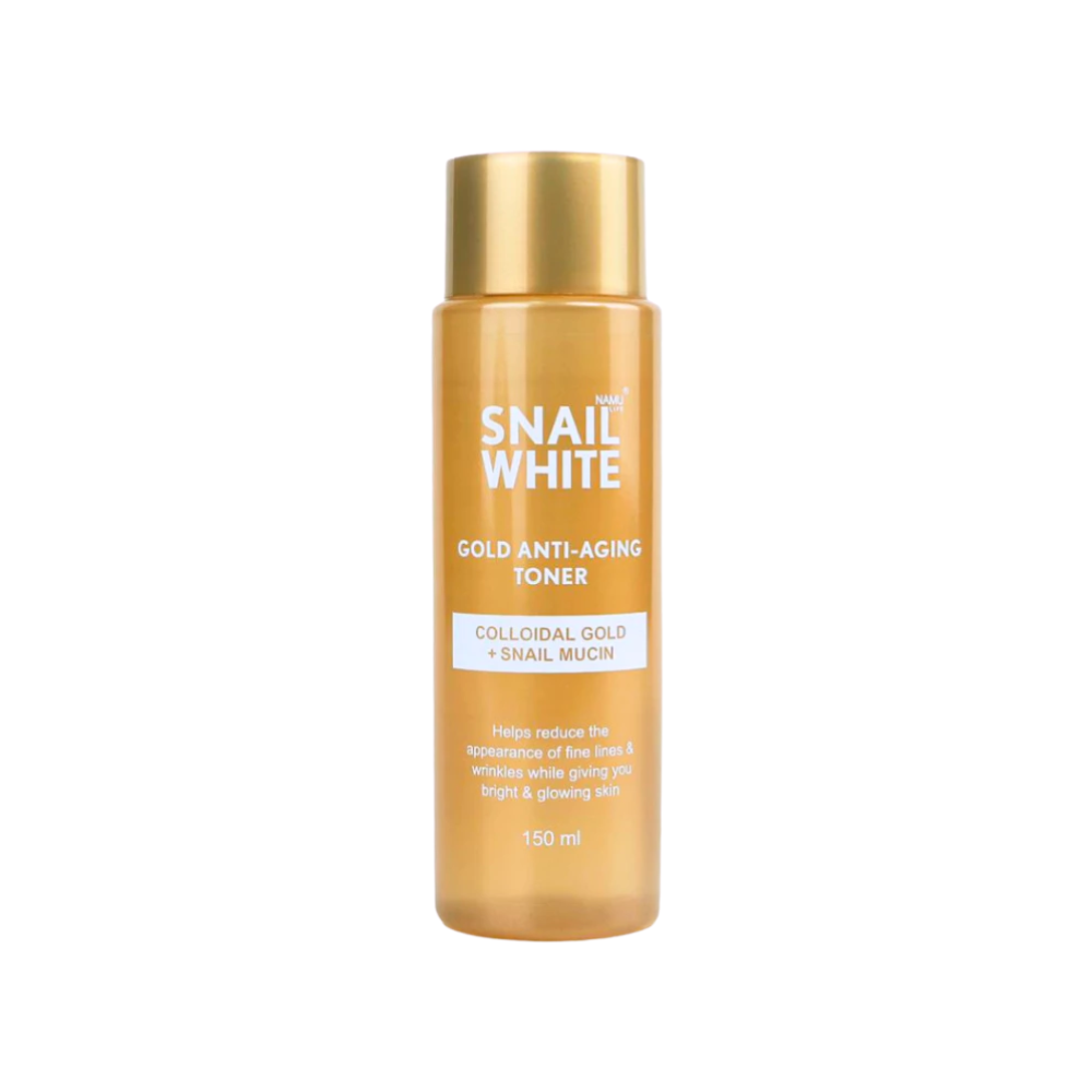 Snail White Gold Anti-Aging Toner bottle on a white background