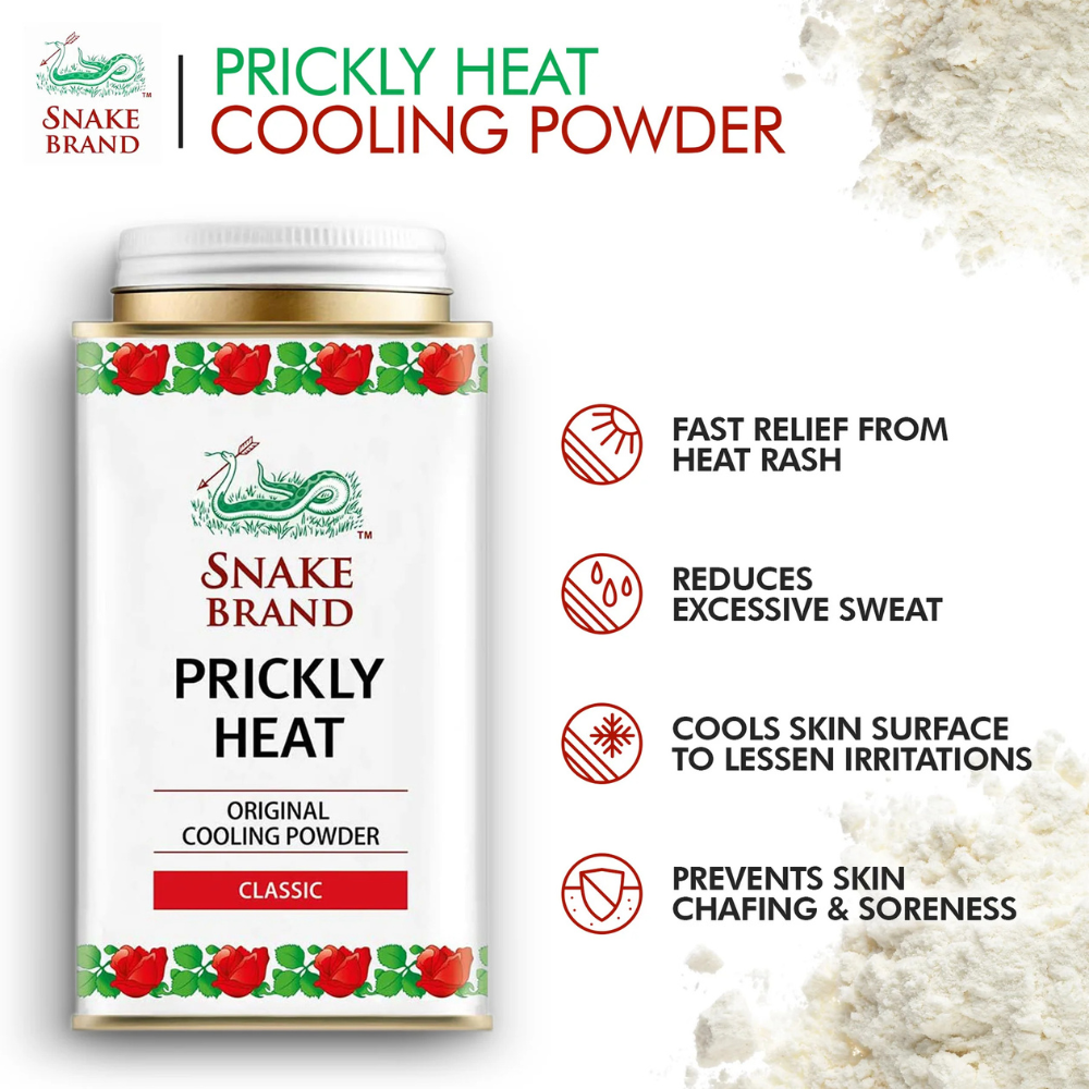 SNAKE BRAND Prickly Heat Original Cooling Powder Classic 140g – PNY BEAUTY