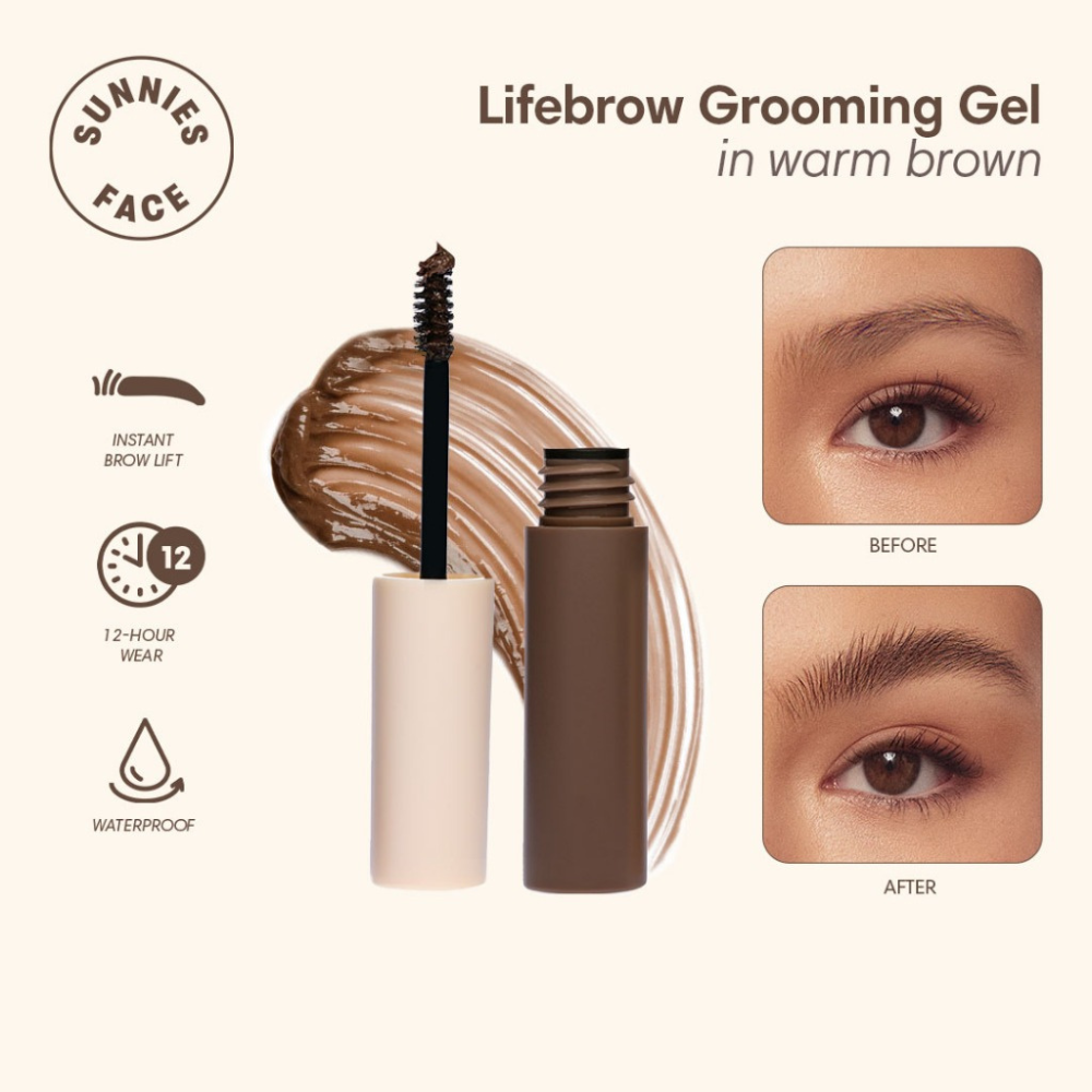Sunnies Face Lifebrow Grooming Gel - Warm Brown