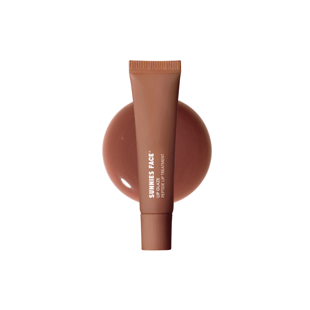 Lip Glaze - a peptide lip treatment by Sunnies Face in a brown glossy tint with smooth, plumping finish