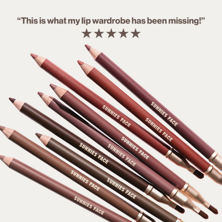 Set of lip pencils with 'Sunnies Face' branding on a light background Sunnies Face Lip Tracer 