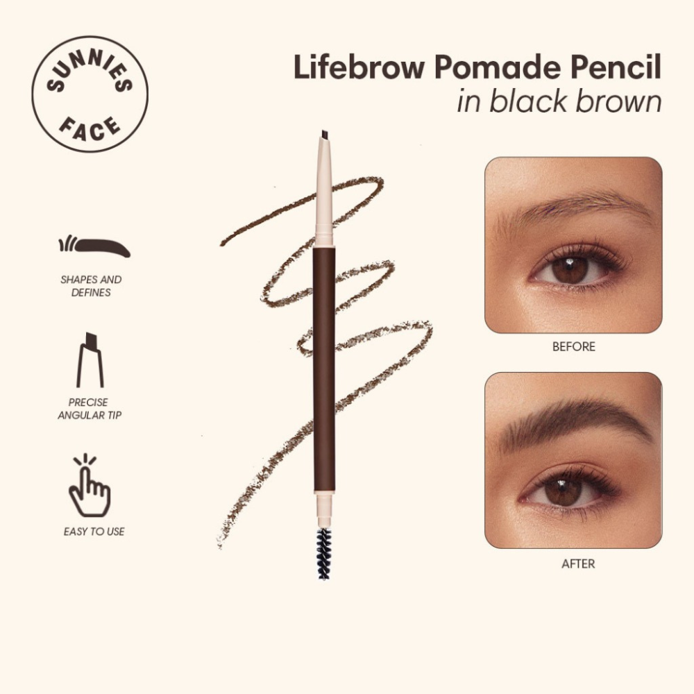 Sunnies Face Lifebrow Pomade Pencil in Black Brown