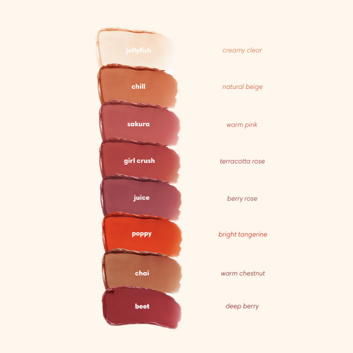 Sunnies Face Lip Treat - Poppy Shades Swatches