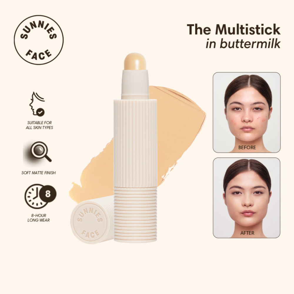 Multistick in buttermilk with before and after effects on a white background