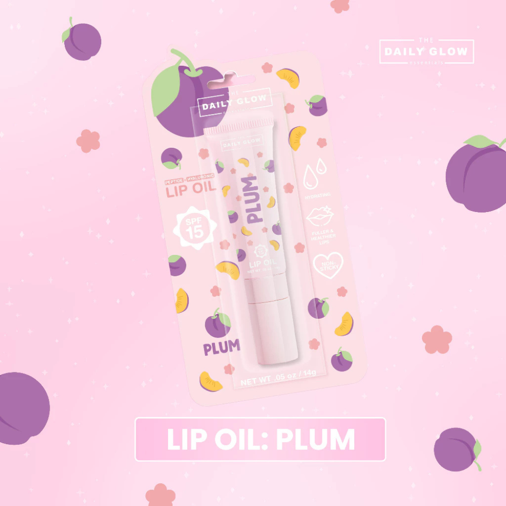 The Daily Glow Peptide- Hyaluronic Lip Oil SPF15 Plum