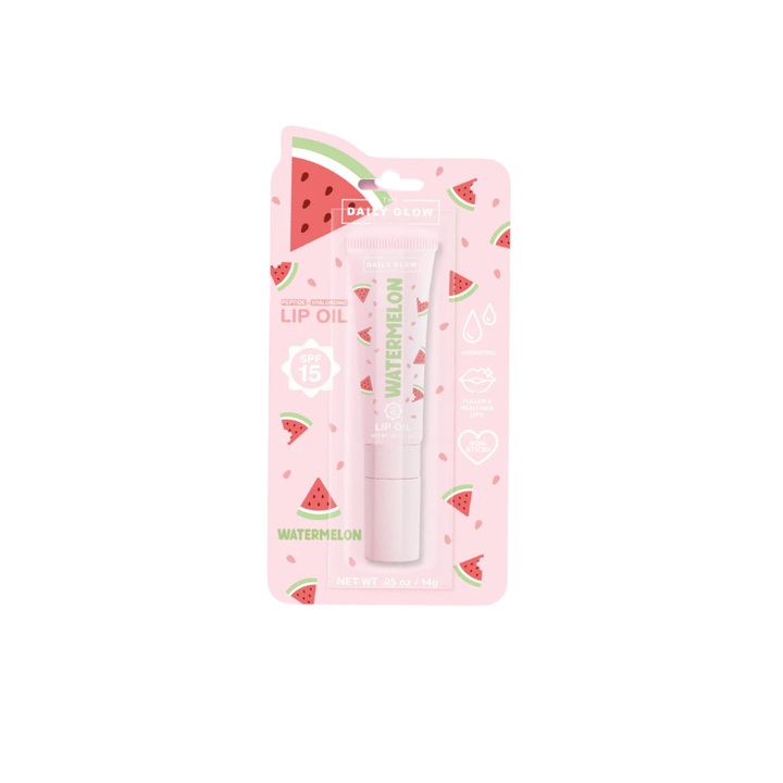 The Daily Glow Peptide- Hyaluronic Lip Oil SPF15 Watermelon
