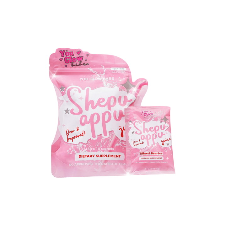 Shepu-appu dietary supplement packaging on a white background You Glow Babe Shepu Appu (Shape Up) Juice
