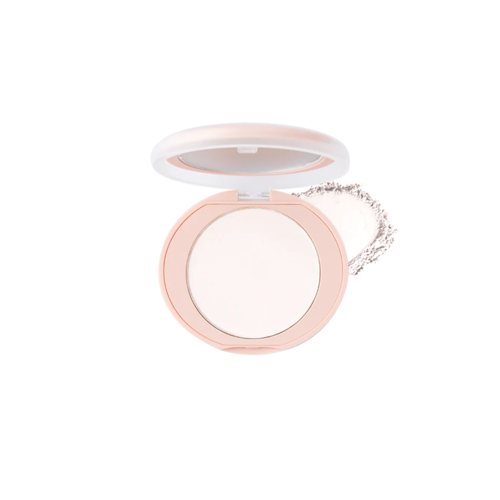 Blk Cosmetics Soft Blur Powder Foundation compact with fine translucent powder and minimalistic light pink packaging