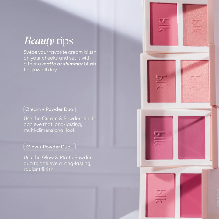 Blk Cosmetics Daydream Dual Blush Palette - Matte Cream + Matte Powder