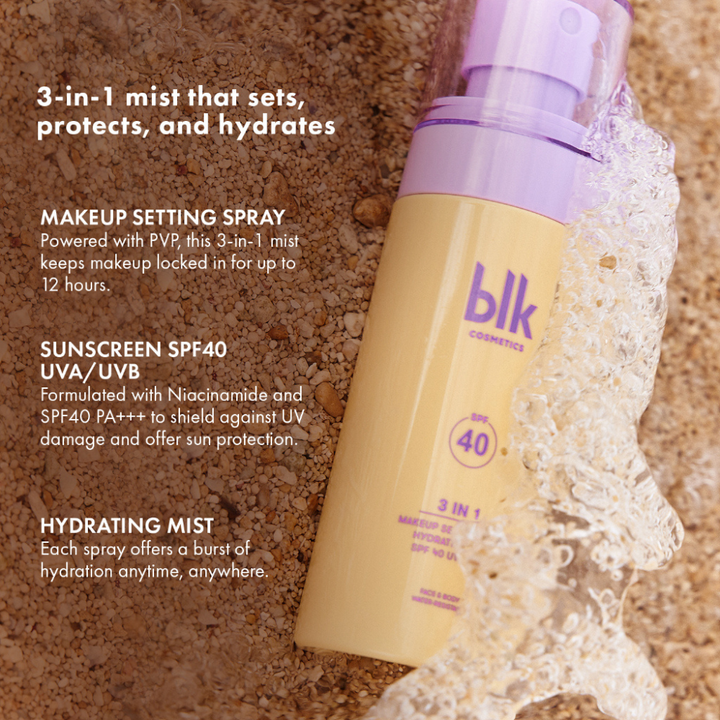blk cosmetics Fresh Setting Spray Sun Mist SPF 40 Benefits
