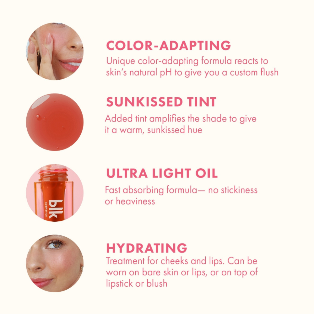 blk cosmetics Fresh Color Adapting Lip and Cheek Oil - Sunkissed