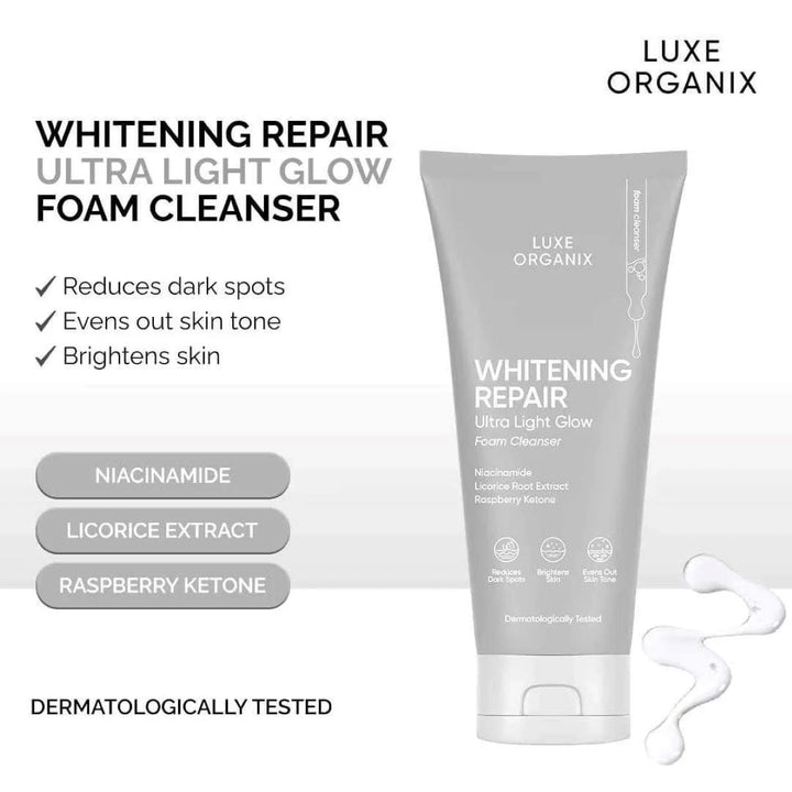 Luxe Organix Whitening Repair Ultra Light Glow Foam Cleanser
