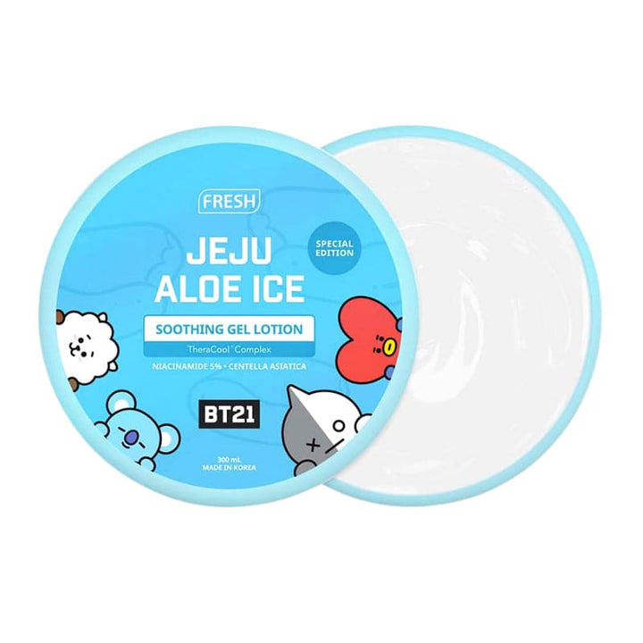 BT21 FRESH Jeju Aloe Ice Soothing Gel Lotion 300ML