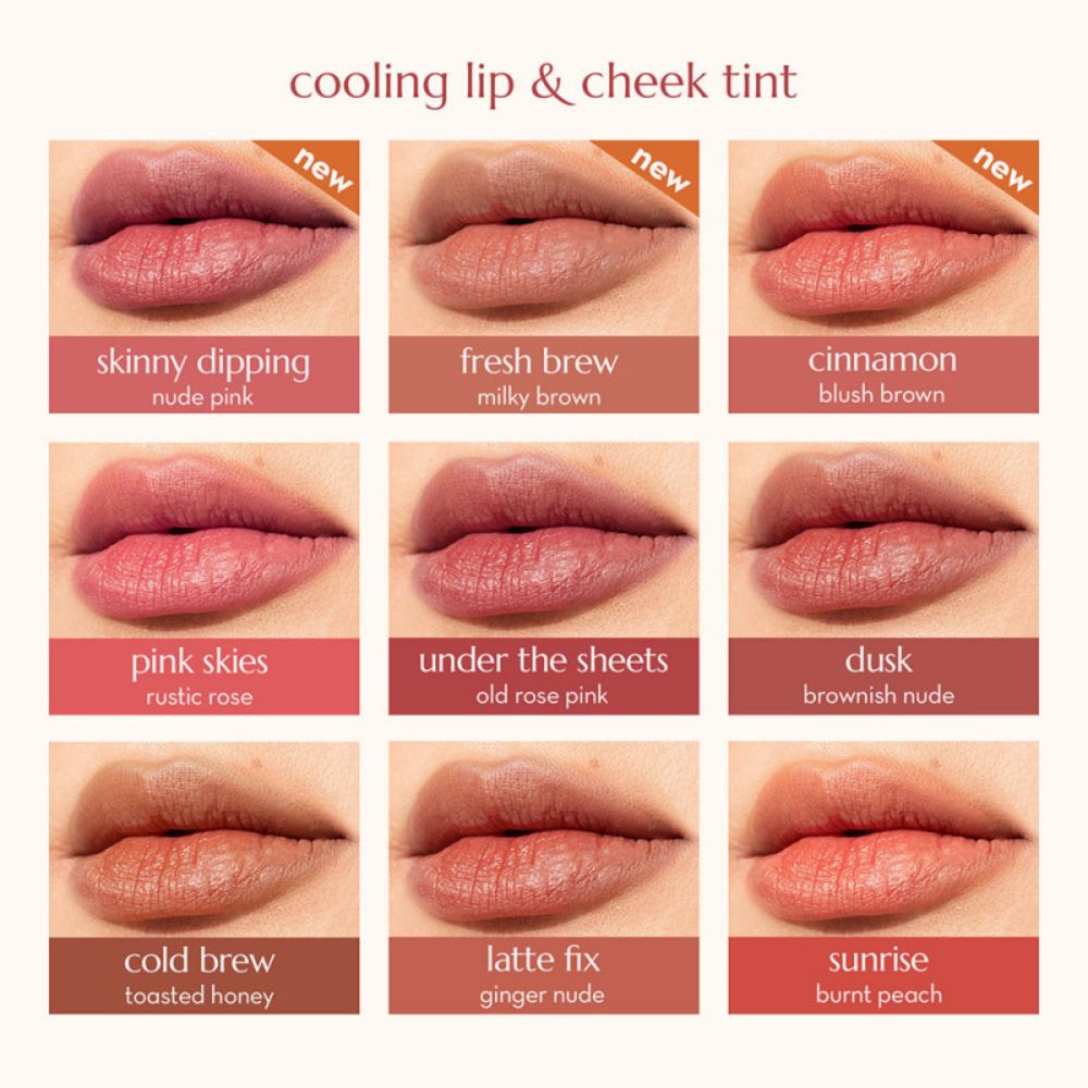Happy Skin Fresh Morning Dew Cooling Lip & Cheek Tint - Lip Swatches