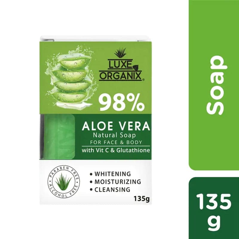 Luxe Organix Ph 98% Aloe Vera Natural Soap with Vitamin C and Glutathione