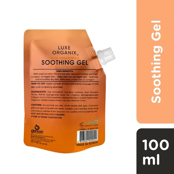 Luxe Organix Ph Aloe Vera & Snail Soothing Gel 95% Sachet 100 ml
