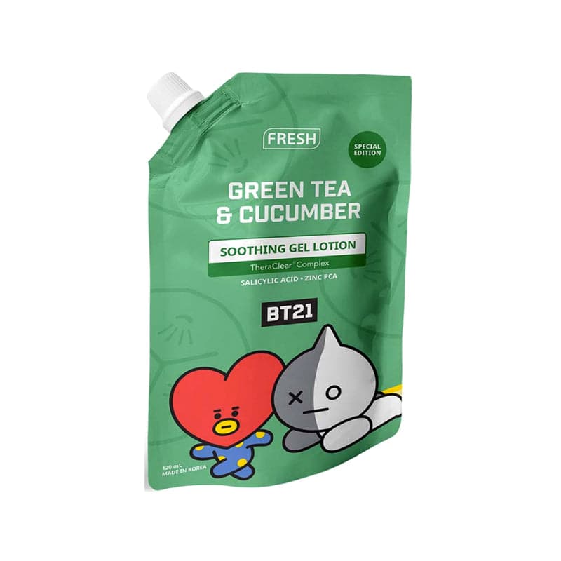 BT21 FRESH 120ml Green Tea & Cucumber Soothing Gel Lotion 120ML