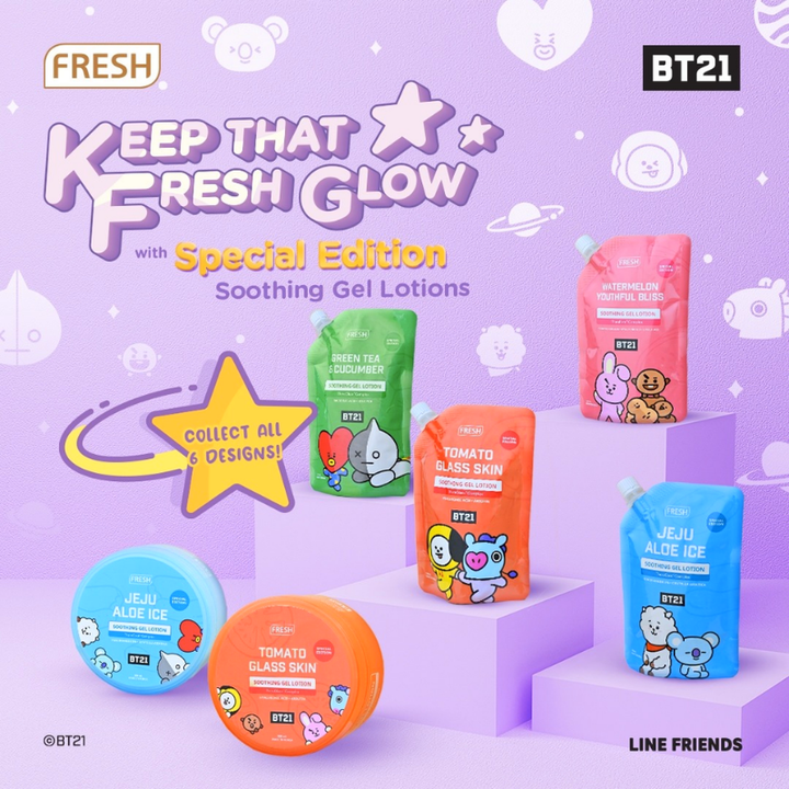BT21 FRESH Tomato Glass Skin Soothing Gel Lotion 120ml