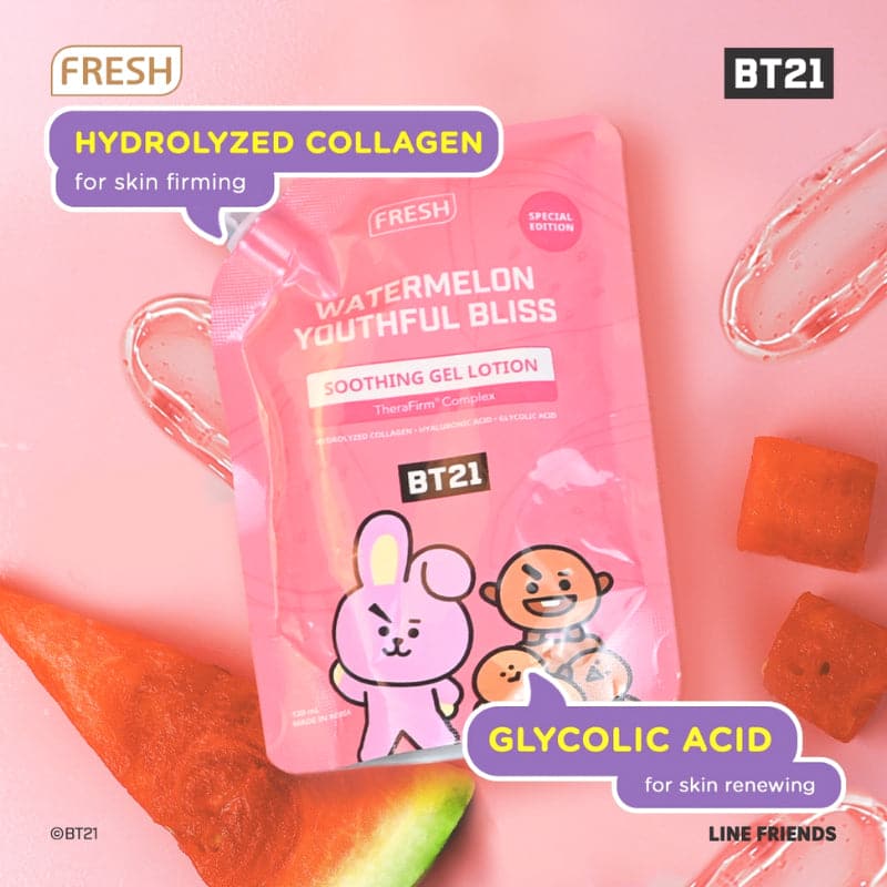BT21 FRESH Watermelon Youthful Bliss Soothing Gel Lotion 120ml