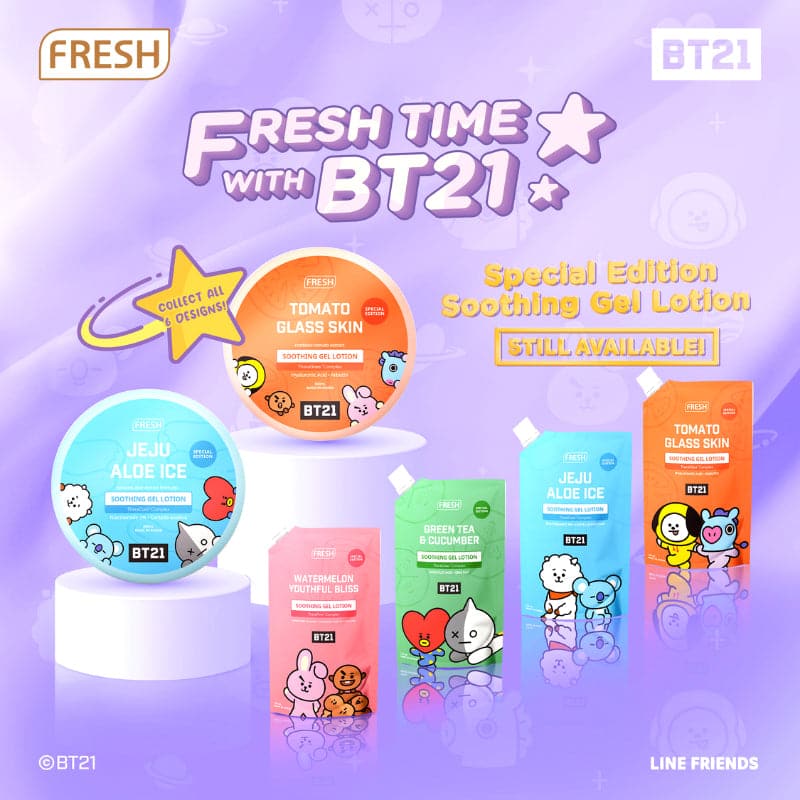 BT21 FRESH Watermelon Youthful Bliss Soothing Gel Lotion 120ml