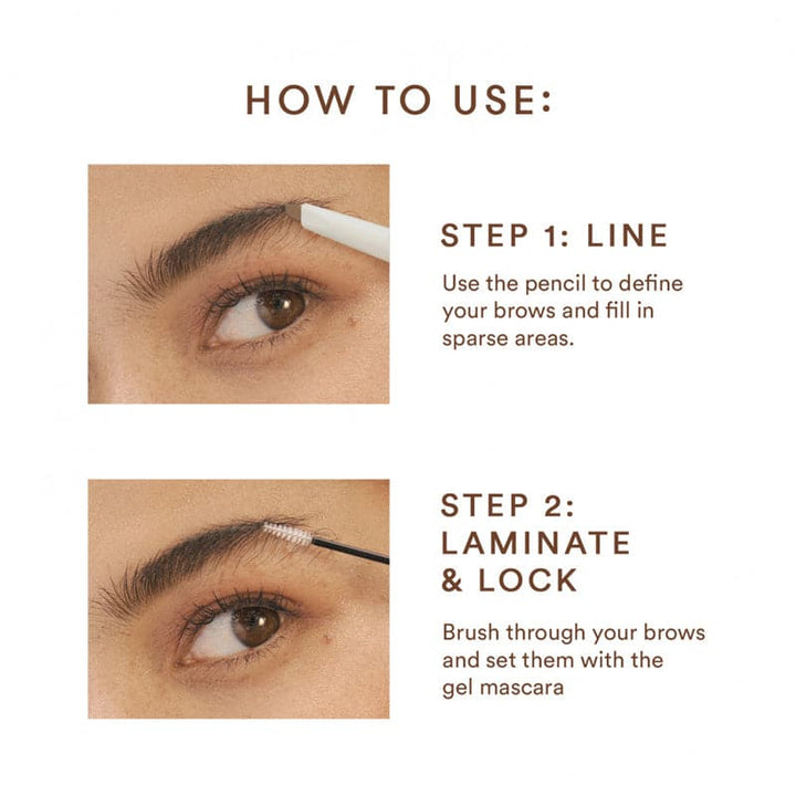 Day Dream Brow Lock: Pencil + Clear Gel Mascara -Natural Brown
