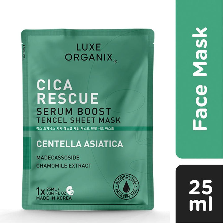 Luxe Organix PH Cica Rescue Serum Boost Tencel Sheet Mask