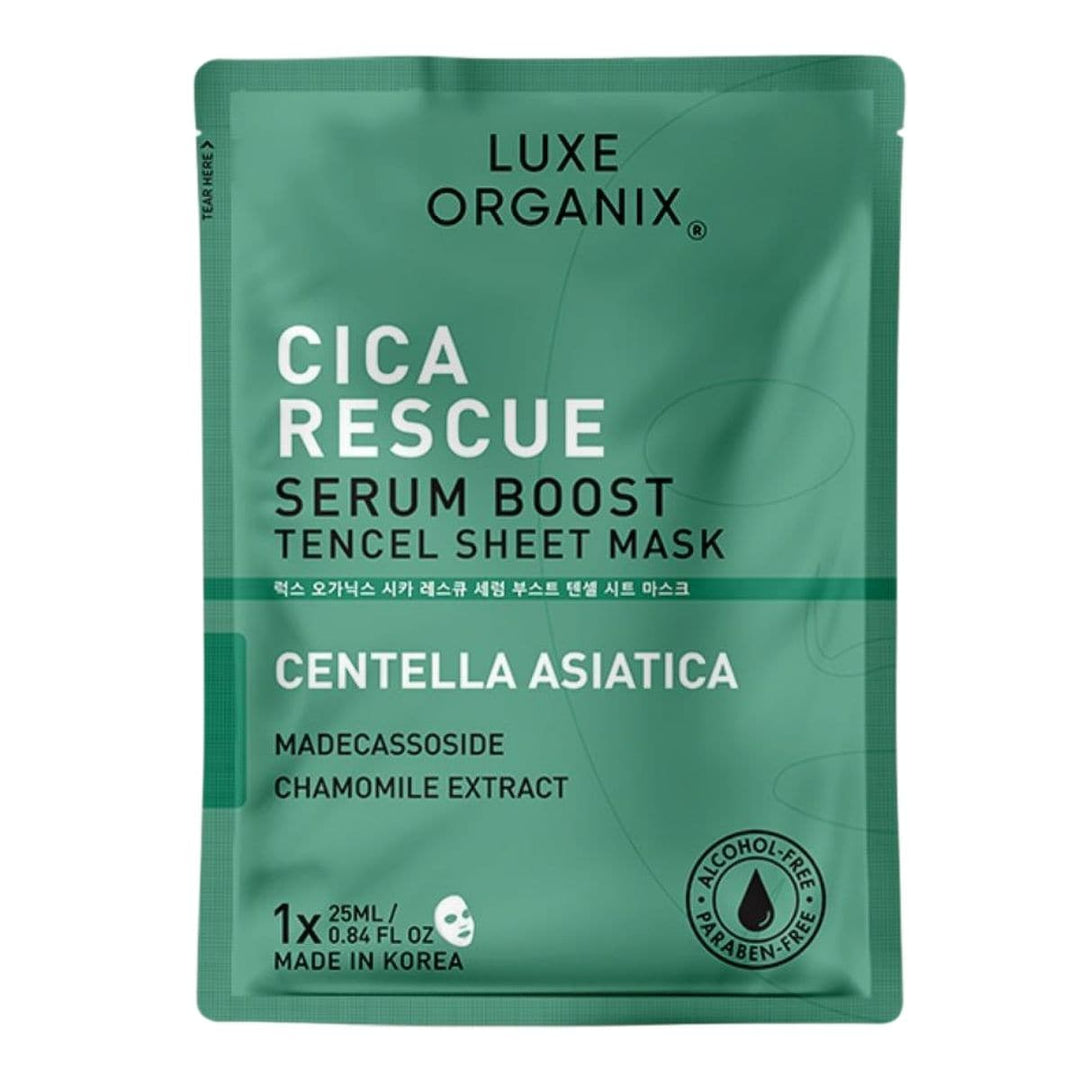 Luxe Organix PH Cica Rescue Serum Boost Tencel Sheet Mask