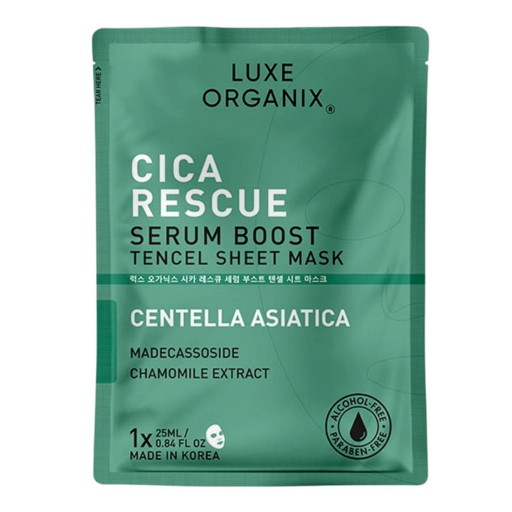Luxe Organix PH Cica Rescue Serum Boost Tencel Sheet Mask