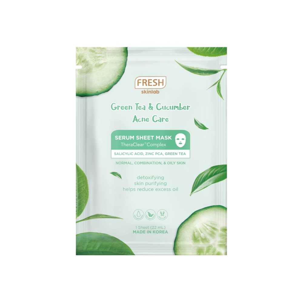 Fresh Philippines Skinlab Green Tea and Cucumber Acne Care Serum Sheet Mask