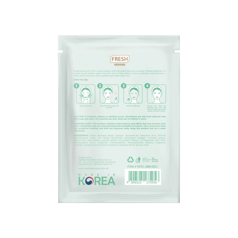 Fresh Philippines Skinlab Green Tea and Cucumber Acne Care Serum Sheet Mask