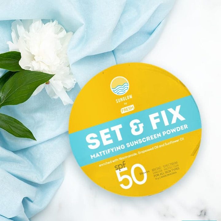 Sunglow By Fresh Set & Fix Mattyfying Suncreen Powder