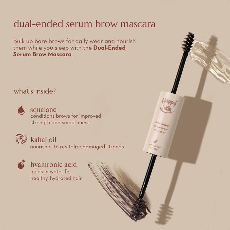 Happy Skin Dual-Ended Serum Brow Mascara - Natural Brown
