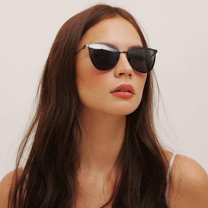 Sunnies Studios Malibu Cat Eye Sunglasses for Men and Women  - Charcoal Full Model