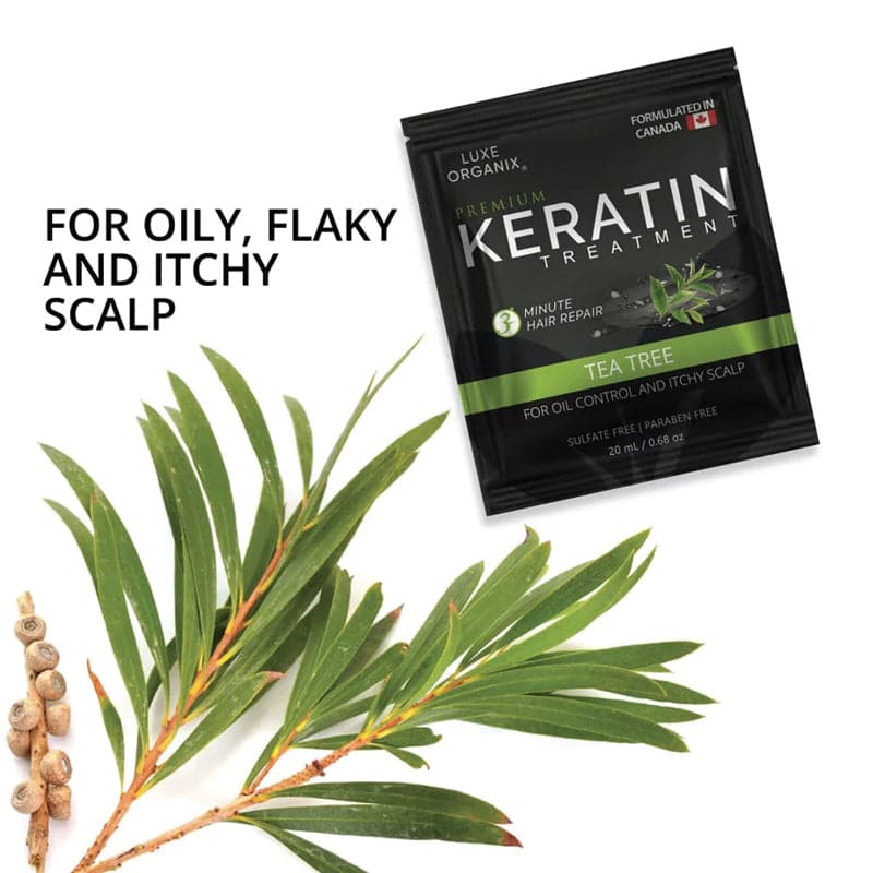 Luxe Organix PH Premium Keratin Treatment Tea Tree for Oil Control and Itchy Scalp 6s