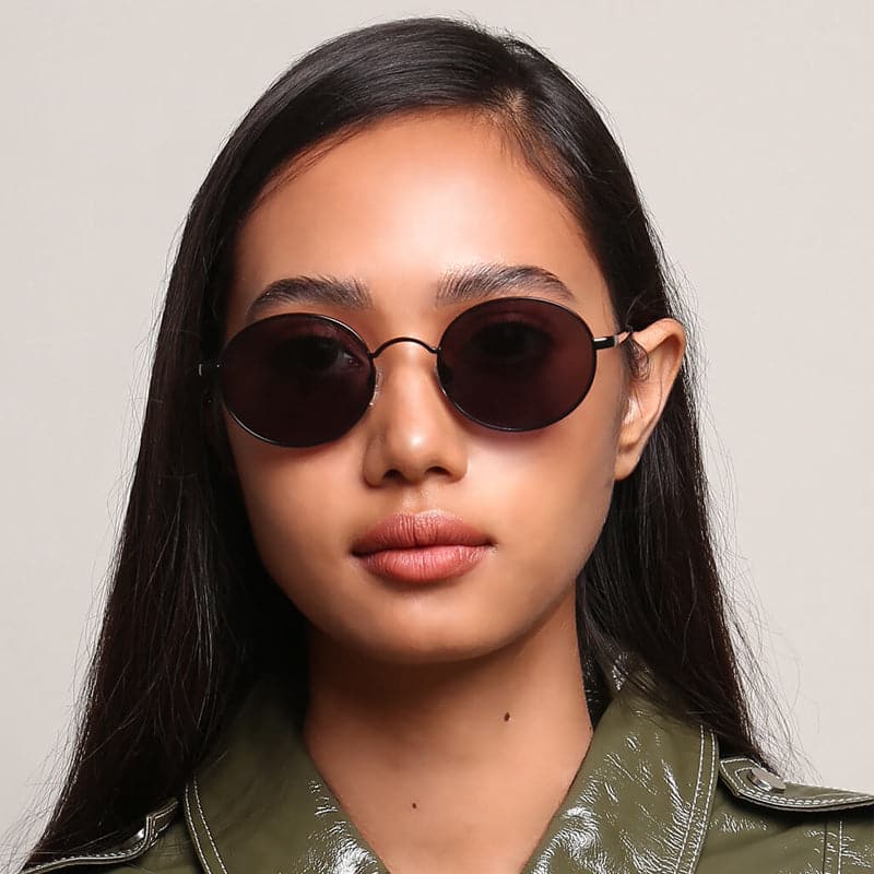 Sunnies Studios Rupert Round Sunglasses for Men and Women  - Charcoal Mirror Model