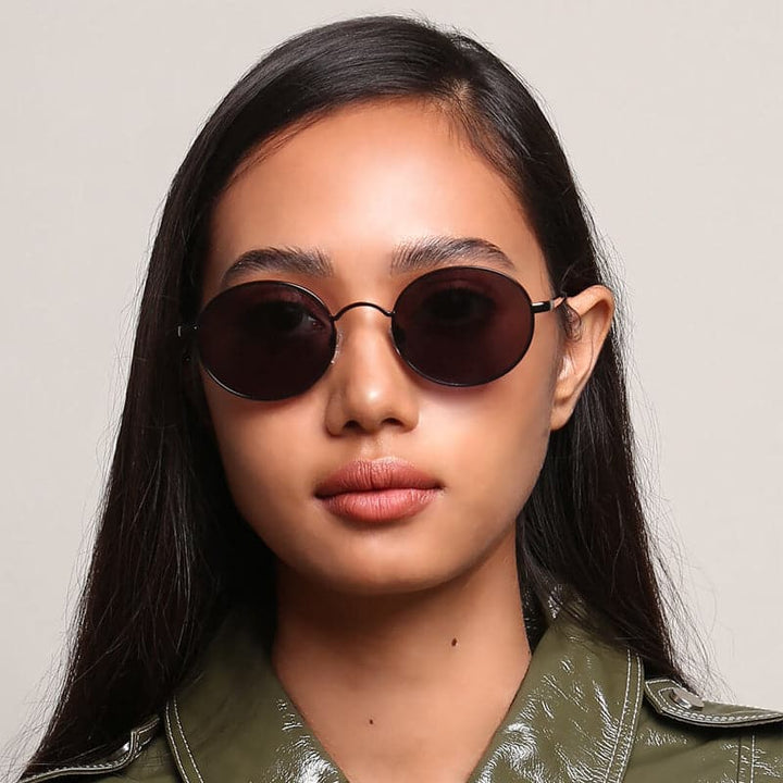 Sunnies Studios Rupert Round Sunglasses for Men and Women  - Charcoal Mirror Model
