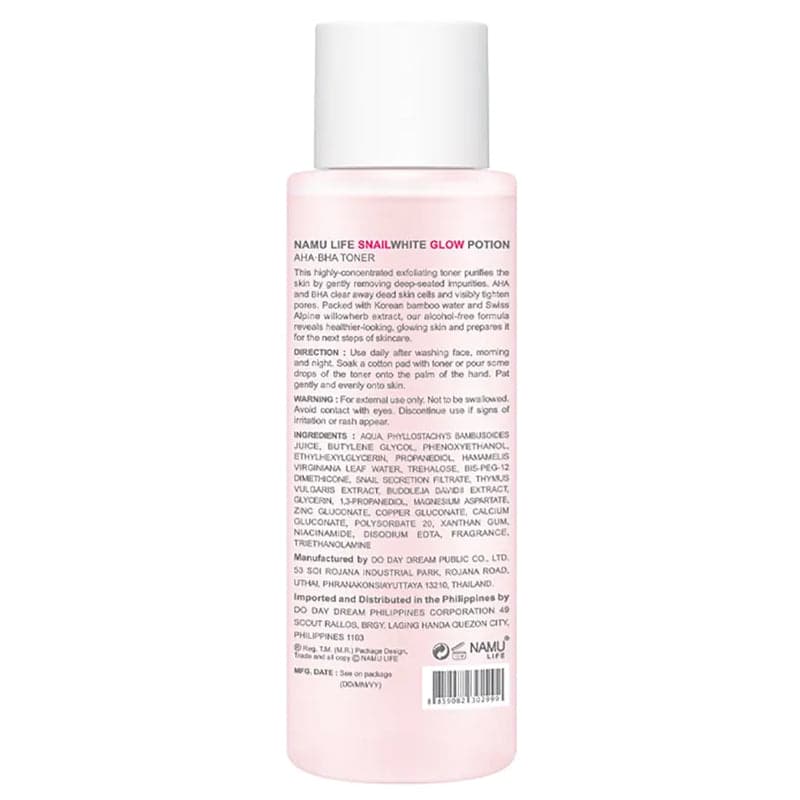 SNAILWHITE Glow Potion AHA-BHA Toner Back