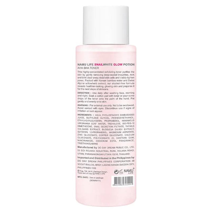 SNAILWHITE Glow Potion AHA-BHA Toner Back
