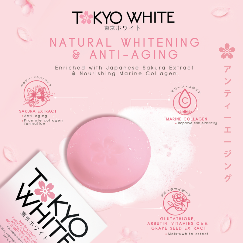 Natural Whitening and Anti-Aging Face & Body Soap - Pink(Sakura)