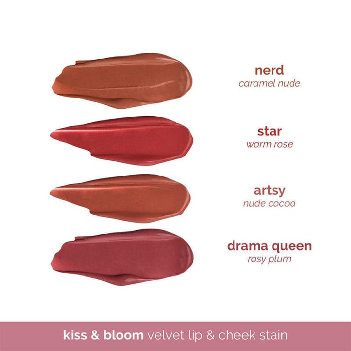 Generation Happy Skin Kiss & Bloom Velvet Lip & Cheek Stain - Drama Queen Swatches