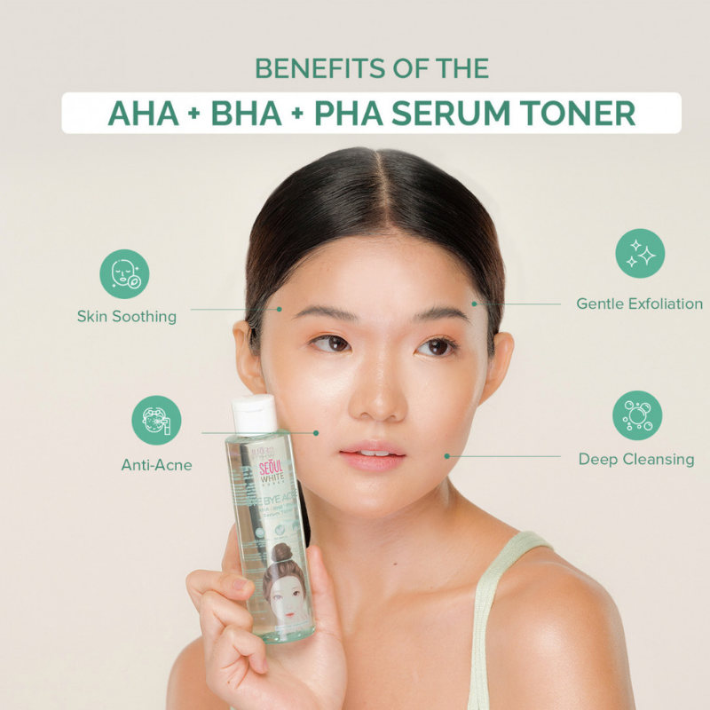 Seoul White Korea Bye Bye Acne AHA BHA PHA Serum Toner