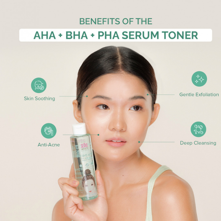 Seoul White Korea Bye Bye Acne AHA BHA PHA Serum Toner