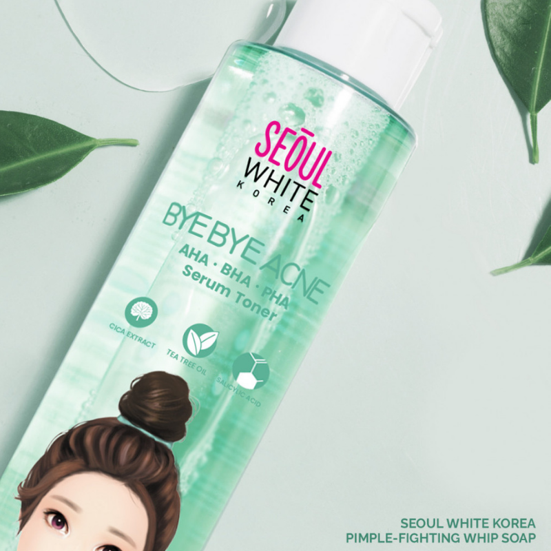 Seoul White Korea Bye Bye Acne AHA BHA PHA Serum Toner